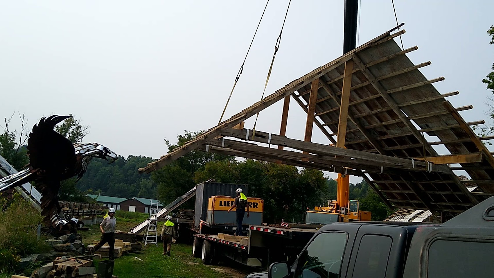 Sanborn Covered Bridge removal photo by Jeanne Beaudry